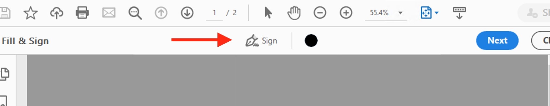 Signature Pen Icon Location